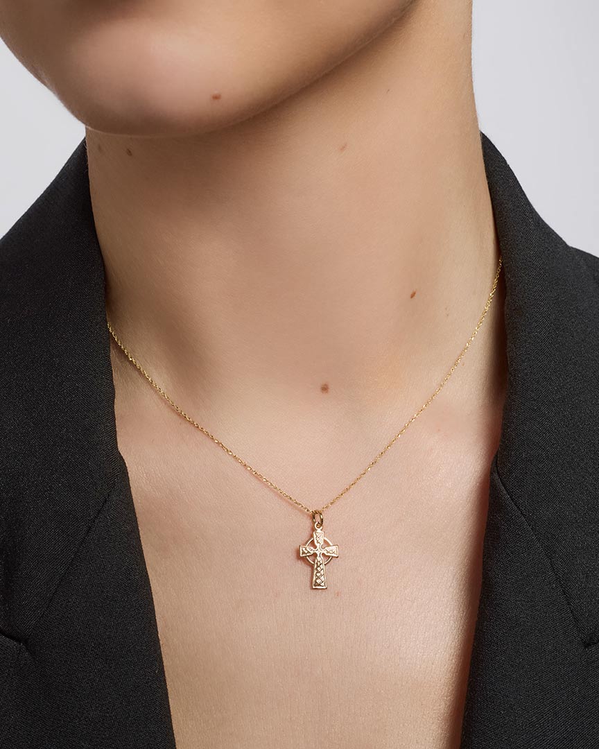 Gold Small Celtic Cross Pendant