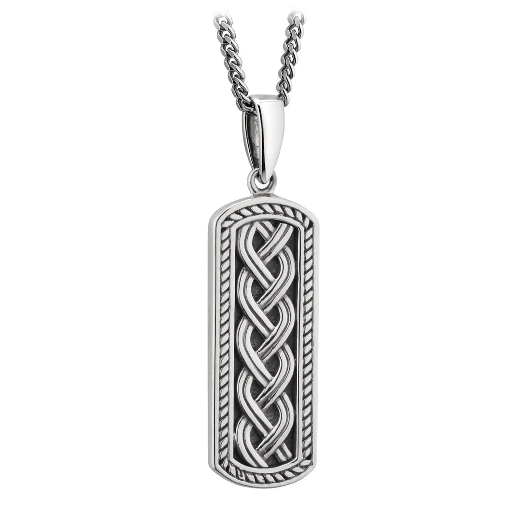 Silver Oxidised Celtic Ingot Pendant