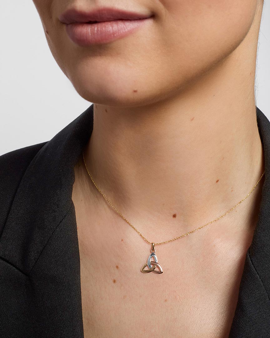 14K Multi Colour Gold Trinity Knot Pendant