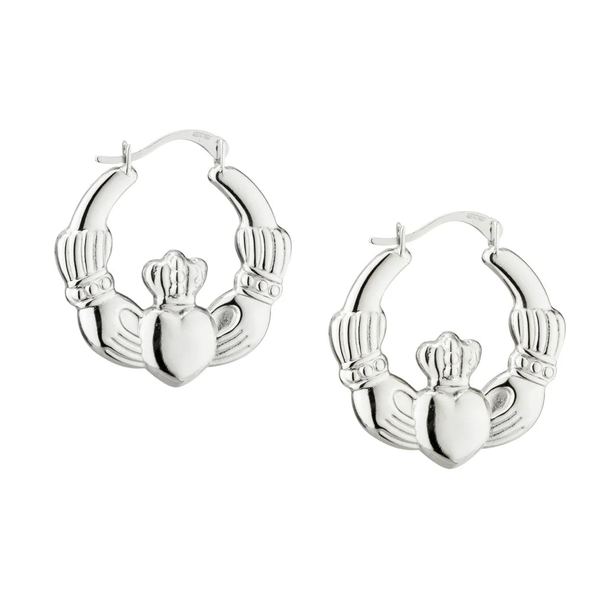 Chunky Claddagh Hoop Earrings
