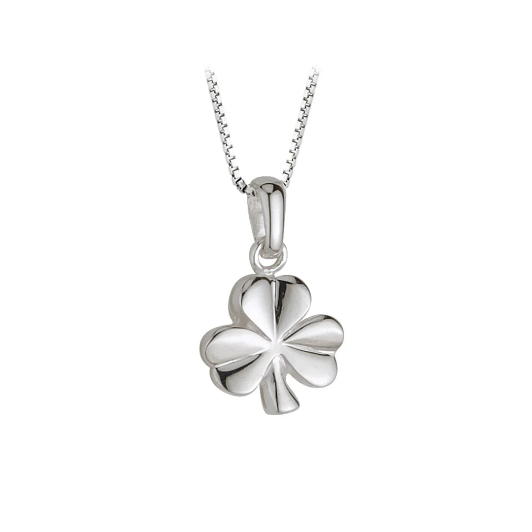 Silver Shiny Shamrock Pendant
