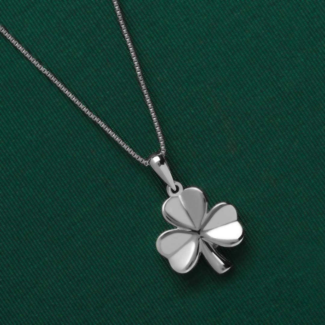 Silver Shiny Shamrock Pendant