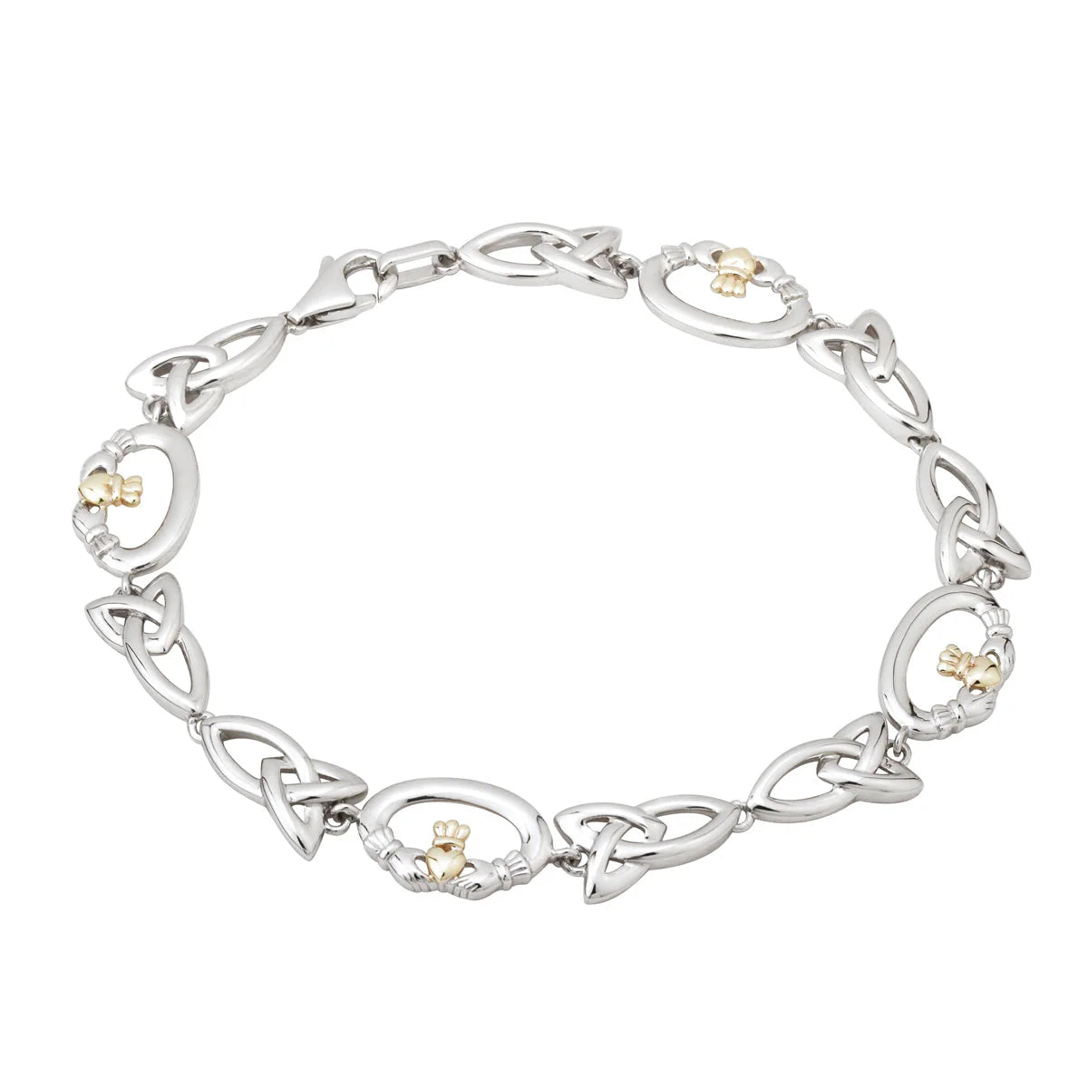 Gold And Silver Claddagh Bracelet