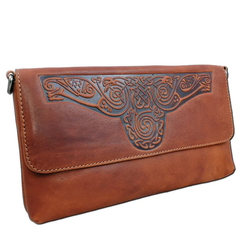 Leather Celtic Clutch Bag