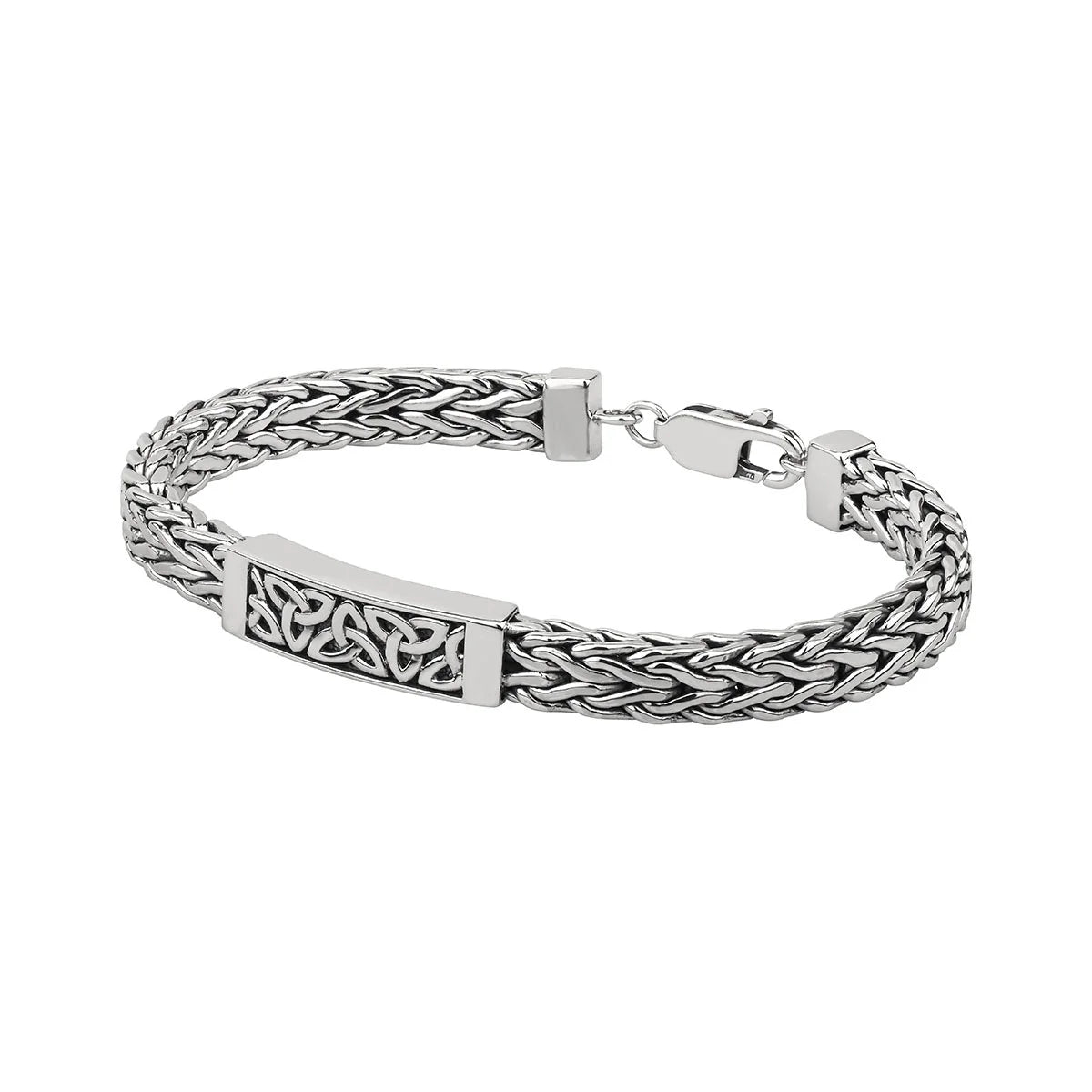 Men's Heavy Silver Trinity Knot Bracelet