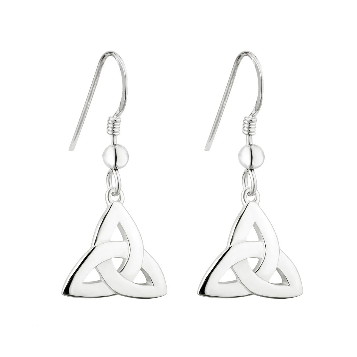 Silver Trinity Knot Drop Earrings