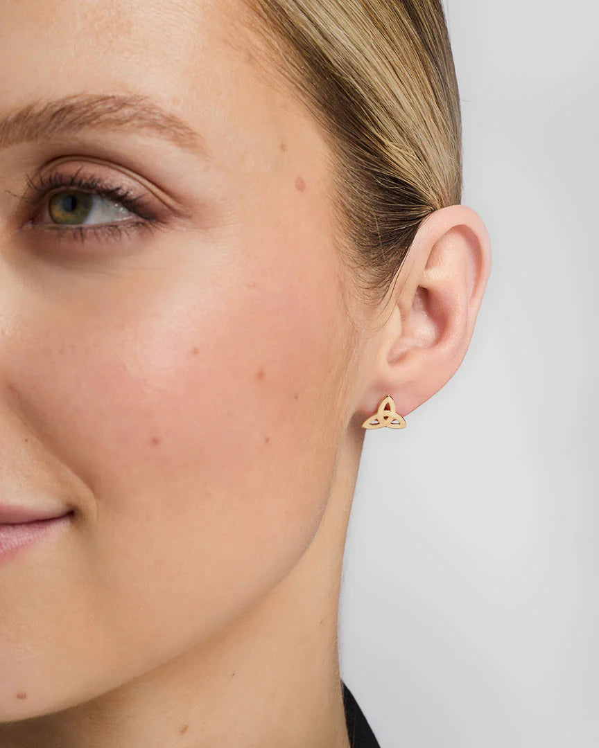10K Gold Trinity Knot Stud Earrings